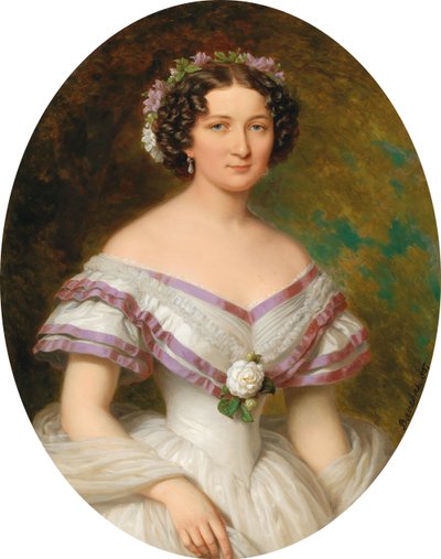 Retrato da Condessa Maria Gabriella Josepha Anna Szápáry 1834-1912, de atzél de Borosjenö, 1857. de Miklós Barabás