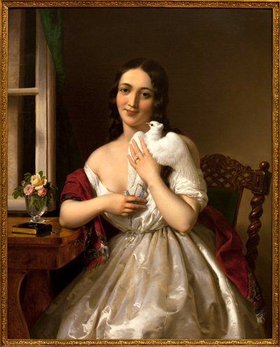 Pombo viajante. Pintura por Miklos Barabas (1810-1898), óleo sobre tela de Miklós Barabás