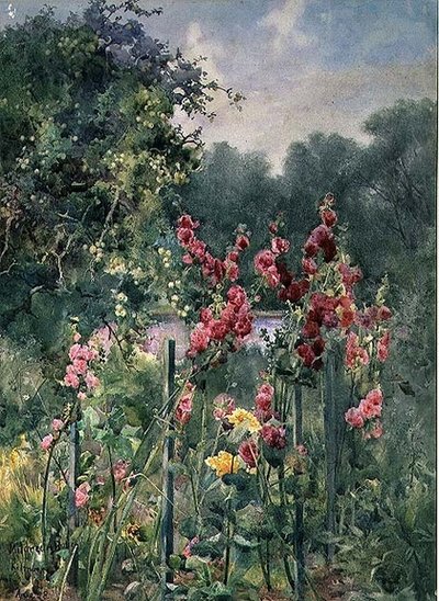 Hollyhocks de Mildred Anne Butler