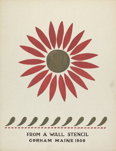 Design de Gorham, Maine 1800: do Portfólio Proposto "Maine Wall Stencils" de Mildred E. Bent