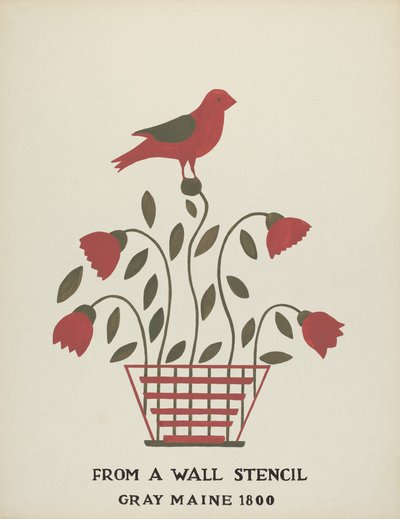 Design de Gray, Maine 1800 (nº 2): Do Portfólio Proposto "Maine Wall Stencils" de Mildred E. Bent