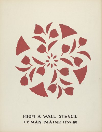 Design de Lyman, Maine 1755-1780: do portfólio proposto "Maine Wall Stencils" de Mildred E. Bent