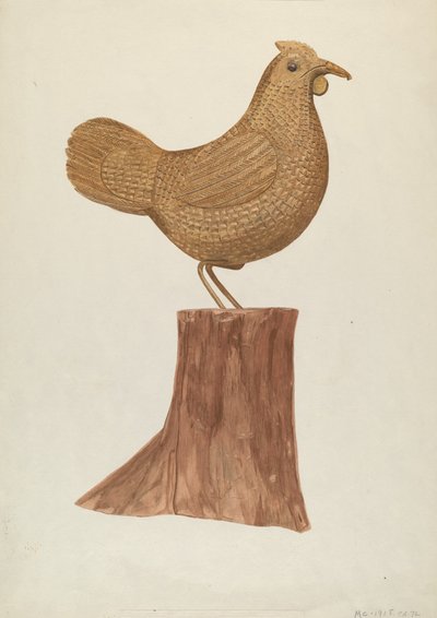 Galinha de madeira de Mildred E. Bent