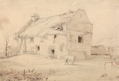 Casa de campo com Cavalos de Pasto de Miles Edmund Cotman