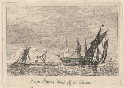 Barco de pesca francês ao largo da tesoura de Miles Edmund Cotman