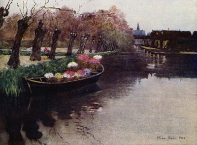Hyacinth Flowers going to Market (cor litho) de Mima Nixon