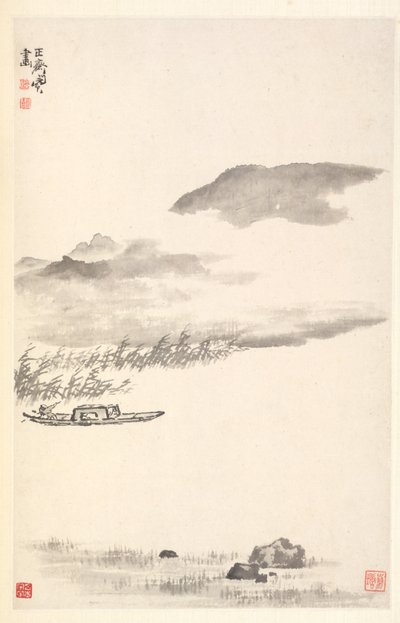 Paisagem do rio, 1788. de Min Zhen