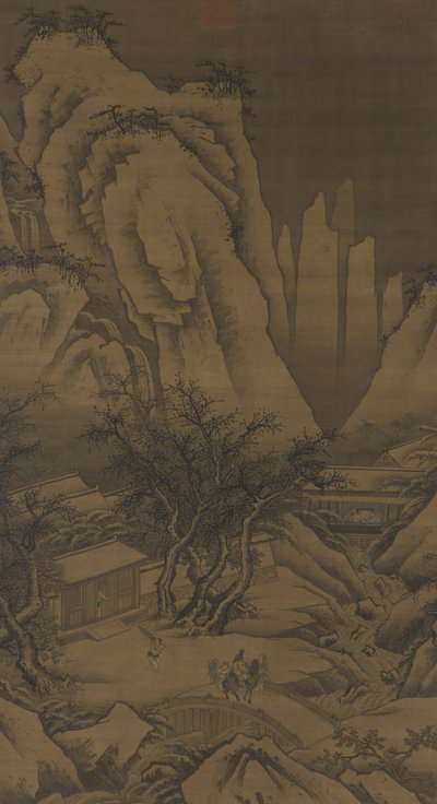 Um passeio em um dia de neve, c.1500 de Ming Dynasty Chinese School