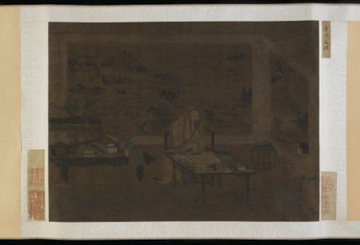 Homem, limpeza, seu, orelha de Ming Dynasty Chinese School