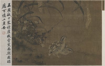 Codorna e painço de Ming Dynasty Chinese School