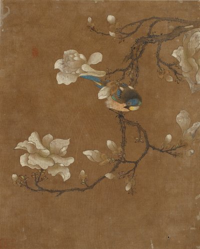 Dez fotos de pássaros e flores (cor de seda) de Ming Dynasty Chinese School