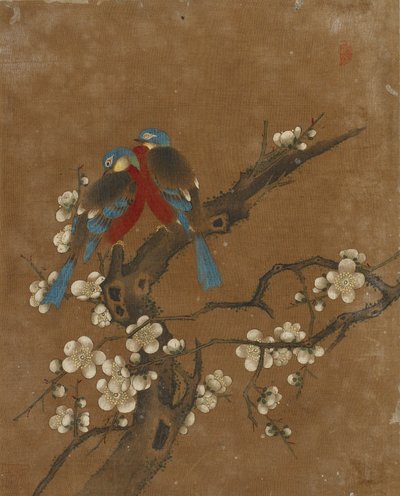 Dez fotos de pássaros e flores (cor de seda) de Ming Dynasty Chinese School