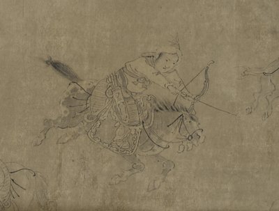 O cativeiro de Cai Wenji, do século 14 ao 15 (tinta sobre papel) de Ming Dynasty Chinese School