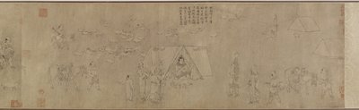 O cativeiro de Cai Wenji, do século 14 ao 15 (tinta sobre papel) de Ming Dynasty Chinese School