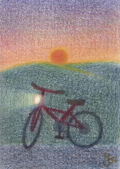 Bicicleta ao pôr do sol de Mirjam Schrei