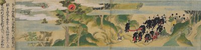 História da Fundação do Templo Geppoji, Período Muromachi, c.1495 (tinta, cor e ouro sobre papel) de Mitsuyoshi Tosa