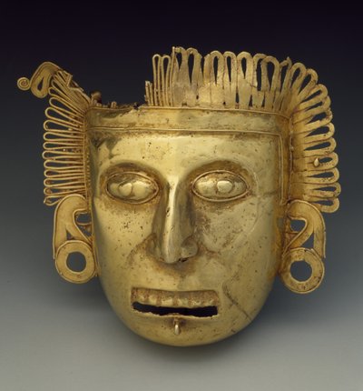Masquete peitoral, período pós-clássico tardio, c.1350-1521 (ouro) de Mixtec Mixtec