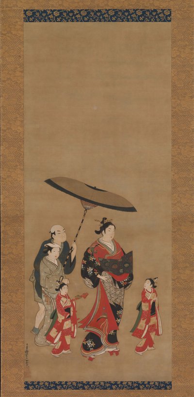 Cortesã em Parade, final da década de 1730 e início da década de 1740. de Miyagawa Issho