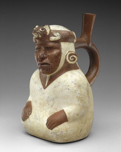 Vaso de Efígie de Xamã Cego de Moche Moche