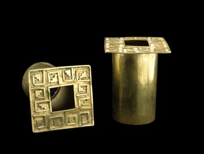 Par de enfeites de orelha de Moche Moche