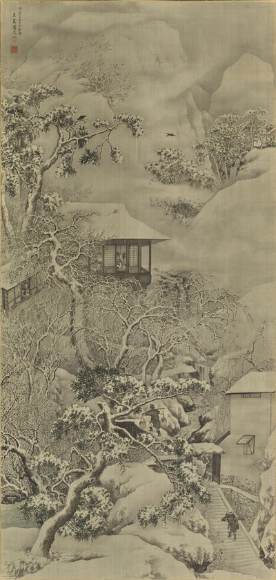 Paisagem de neve de Mochizuki Gyokusen