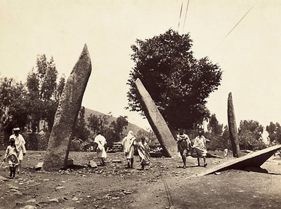Construir um Império na Era Fascista: local em que o Obelisco de Axum se encontrava, agora transferido para Roma, 09/05/1936 (foto a p/b) de Modestino Baldinetti