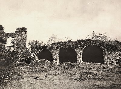 Construir um império na era fascista: a vala dos leões no castelo do rei Fasiladas em Gondar, Etiópia, 09/05/1936 (foto a p/b) de Modestino Baldinetti