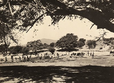 Construir um império na era fascista: poços na planície inferior, 09/05/1936 (foto a p/b) de Modestino Baldinetti