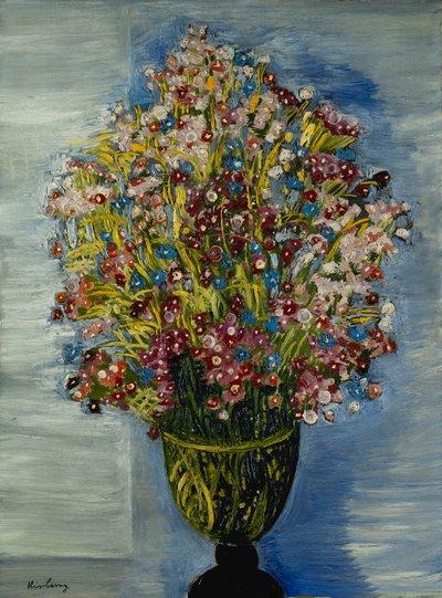 Flores num vaso verde; Fleurs dans un Vase Vert de Moise Kisling