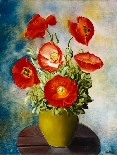 Papoilas num vaso; Coquelicots dans un Vase de Moise Kisling