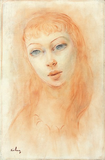 Retrato de uma mulher (óleo sobre tela) de Moise Kisling