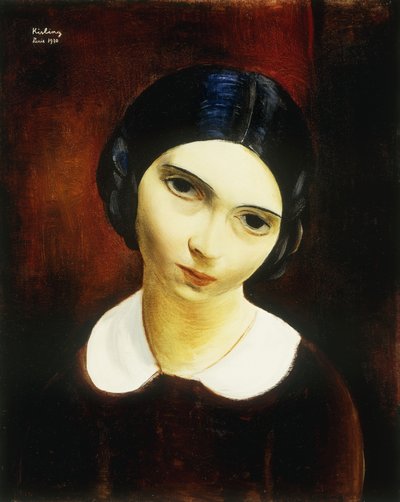 Retrato de uma jovem rapariga; Portrait de Jeune Femme de Moise Kisling