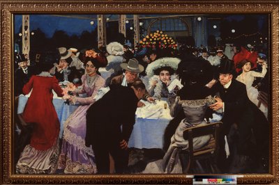 Cafe de nuit (café da noite) - Peinture de Moisei Maer (Moisei-Maer) (Lago) Gertsovich Slepyan (Slepian) (1872-1941), huile sur toile de Moisei Maer Gertsovich Slepian