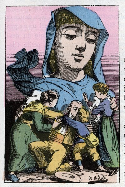 Alegoria da Anistia no século XIX em "Le Trombinoscope" de Touchatout, cartoon de B. Moloch de 1882 (1849-1909). Coleção particular. de Moloch