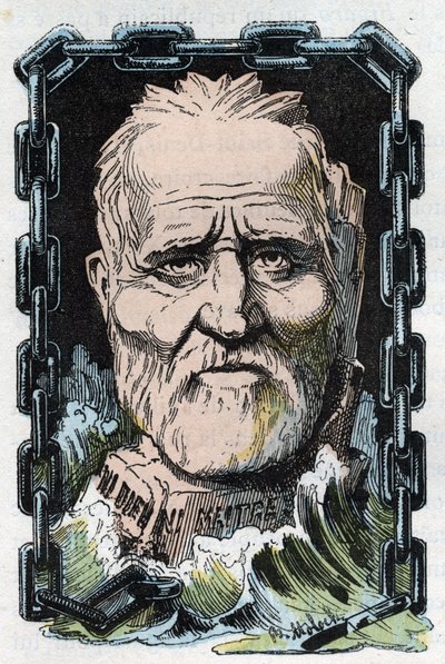 Retrato de Louis Auguste (Louis-Auguste) Blanqui (1805-1881), teórico socialista francês e revolucionário. de Moloch