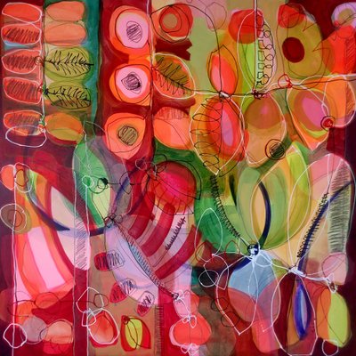 Motivos botânicos abstratos e coloridos de Monika Riethmueller