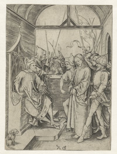 Cristo diante de Pilatos História de paixão (título da série) de Monogrammist AG