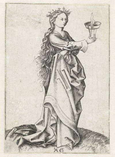 A terceira virgem sábia
Cinco virgens sábias e cinco virgens tolas (título da série) de Monogrammist AG