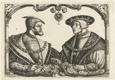 Charles V e Ferdinand I de Monogrammist CB met boom (attributed to)