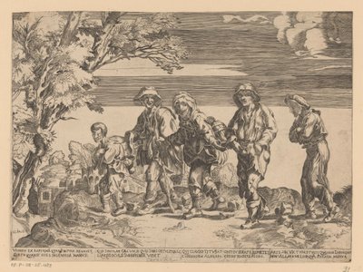Grupo de mendigos na paisagem de Monogrammist CLPAGI