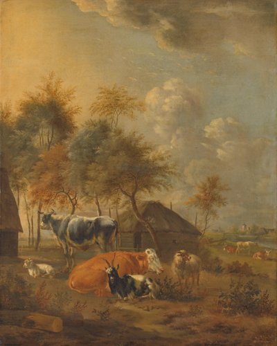 Paisagem com animais de Monogrammist IL (schilder)