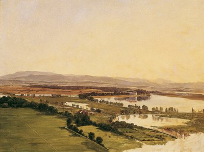 Paisagem com Castelo de Inzersdorf (em direção ao Anninger) de Monogrammist J.P.