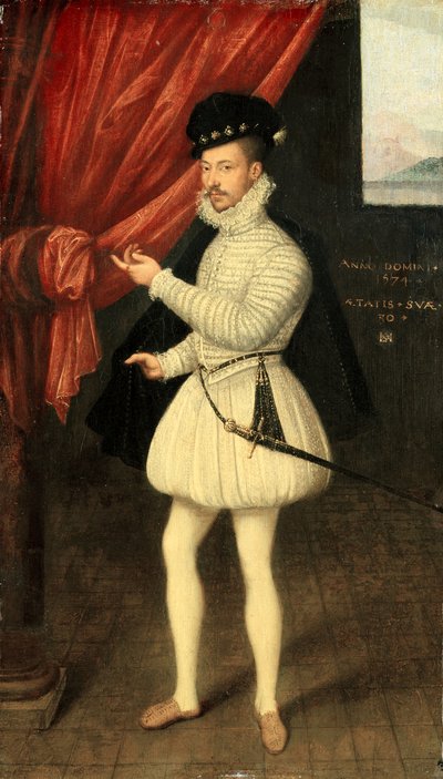 Retrato de um homem de branco, 1574. de Monogrammist LAM