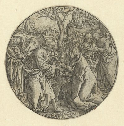 Cristo despede-se de Maria de Monogrammist L (graveur, Nederland)