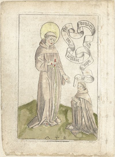 São Francisco com o franciscano ajoelhado de Monogrammist MB (Nederlanden)