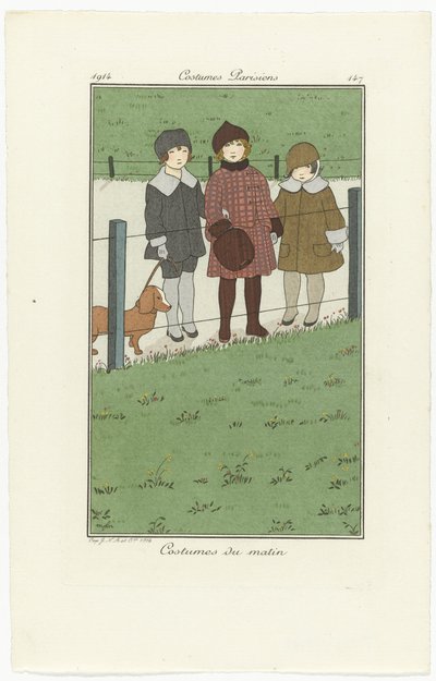 Journal des Dames et des Modes, Trajes parisienses, 1914, nº 147: Trajes matinais de Monogrammist MFN