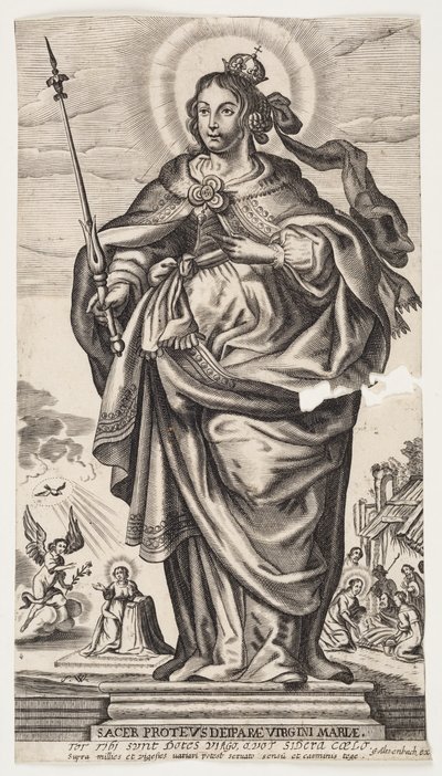 Virgem Maria com coroa e cetro de Monogrammist s.W.