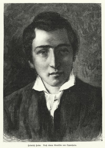 Heinrich Heine, poeta alemão (litho) de Moritz Daniel Oppenheim