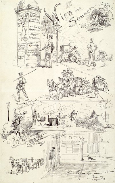 Tipos vienenses 1885 (Viena no verão) de Moritz Ledeli