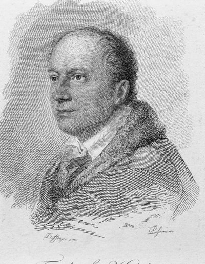 Retrato de Friedrich Kind, gravado por Passini (gravura) de Moritz Michael (after) Daffinger